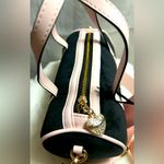 Juicy Couture NEW Pink Black Velour Mini Barrel Bag Photo 1
