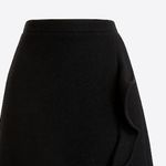 J.Crew NWT  Ruffle-front mini skirt in double-serge wool Black SZ-0 Photo 2