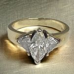 2+ CT Marquise Cut Diamond Engagement Ring ✶ Trillions 14K Gold ✶ Mayors Size 6 Photo 12