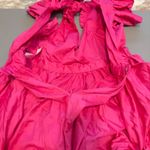 Hot Pink Ruffle Tiered Maxi Dress V Neck Tie Back Occasion Party Size XL Photo 7
