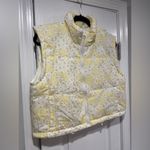 NWT Thread & Supply Size S Yellow Floral Patchwork Cropped Luff Vest Full Zip Photo 2