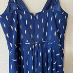 AQUA  Navy Blue & Metallic Gold Halter Maxi Dress Gown Size 0 Photo 5