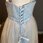 Women’s Tea Length Blue Prom Party Dress Corset Back Sweetheart Neckline Size 14 Photo 6