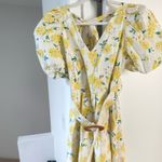 Pomelo sunflower embellished eyelets puff sleeve dress with belt Yellow Size M Photo 5