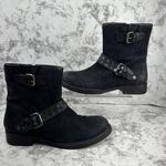 Vintage Foundry Co. Womens Miriam Biker Buckle Ankle Boots Size 9 Black Leather Photo 1