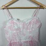 NWT Shein Mod Milkmaid Bustier Floral Chiffon Midi Dress White/Pink XS Pink Photo 3