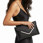 BCBGMAXAZRIA Iridescent Black Clutch Bag Womens OS Glam Retro Y2K Going Out Photo 0