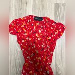 Realisation Par Realisation THE TEALE in Rouge Fleur silk dress Photo 3