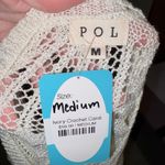 POL  Ivory Crochet Knit Duster Cardigan Sweater lightweight feminine Sz M dainty Photo 3