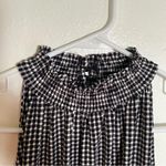 Adrianna Papell  Sleeveless Mock Neck Blouse Smock Ivory Black Gingham Photo 5