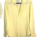 Frank & Eileen  Eileen Relaxed Button Up Shirt Yellow Linen Women's Size Small Photo 0