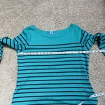L.L. Bean navy turquoise striped knit women’s dress size M BIN T Blue Size M Photo 7
