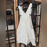 Old Navy New  overalls white denim slouchy jeans shortall ecru pockets romper Photo 2