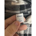 Old Navy  Women’s Plaid Flannel Shirt Dress Black White Rayon Size Large Photo 6