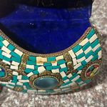 Vintage Turquoise & White Mosaic Tile Purse Blue Photo 4