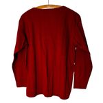 CHIC Burnt Orange Rust Long Sleeve Green Floral Geometric Embroidered Top No Tag Size M Photo 1