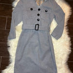 Clocolor grey trench coat belted pencil dress sz medium Gray Photo 0
