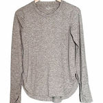 Athleta  Uptempo Top Long Sleeve Curved Hem Active LS Tee Olive Heather Size XS Photo 0
