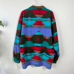 Little Big Horn Shirt Co. Sweater Women L Aztec Suede Collar USA Fleece Navajo Blue Size L Photo 1