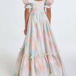NWT Selkie The Ritz Gown in Chalk Pastel Rainbow Cotton Maxi Dress XS $399 Photo 3