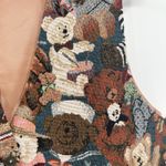 PASTA Womens Vintage 90s Teddy Bear Tapestry Vest Size L Novelty Animal Print Brown Size L Photo 4