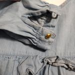 Sail To Sable  ripple ruffle chambray shirt Photo 1