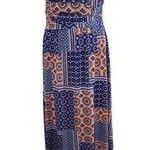 Kut From The Kloth Blue and Orange Boho Maxi Dress Size 12 Patchwork Boho Dress Photo 0