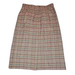 Vintage Joan Leslie Skirt Womens 16 Brown Plaid Wool Blend Pencil Academia Retro Photo 1