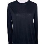 14th & Union Womens Crew Neck Balloon Sleeve Sweater Black Size Large Preppy Photo 0