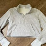 Senita Athletics Hailey Crop Quarter Zip Pullover Grey Fleece Lined ~ Size Small Photo 2