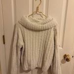 Pink Rose  large white fluffy turtle neck winter sweater Photo 0