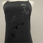 Vintage Y2K Byer Too Dress Maxi Floral Square High Neck Spaghetti Straps Black Size M Photo 2