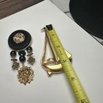 Nautical Sailboat Ship & An Animal Print Beaded Brooch Pin Lot Of 2 Gold Tone Photo 4