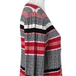 Ann Taylor Sweater Crew Neck Flare Sleeve Black Pink Red Stripe Women Size XL Photo 6