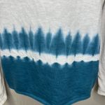 Vince Womens Tie Dye Dip Dyed Top Teal White Long Sleeve Shirt Size X-Small Photo 1