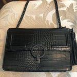 ALDO Black Croc Embossed Shoulder Bag with Chain & Tassel Charm Handbag Purse Photo 0
