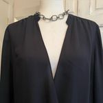 Jealous Tomato  JT3439 Black Wrap Blouse Lace Cuffs Romantic Chic Top M Photo 3