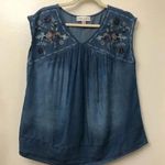 Knox Rose Knox‎ Rose Jean Tank Embroidered Floral Design - Size M Photo 2