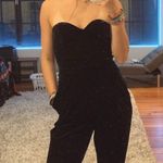 EXPRESS black velvet jumpsuit Photo 0