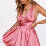 Xenia pink wrap satin dress Photo 0