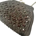 Ann Taylor Black Beaded Clutch Evening Bag Purse Silver Chain Photo 1