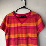Relativity (r)elativity Women's Size XL Vintage Pink‎ Orange Striped V Neck T Shirt Photo 1