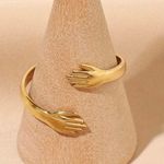 Minimalist Chic Hug Embrace Ring Stainless Steel Photo 1