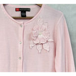 VTG IB Diffusion Cardigan Sweater‎ Womens Large Pastel Pink Flower Dainty Fairy Photo 4