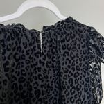 Loft Holiday Black Leopard Print Velvet Swing Dress Photo 6