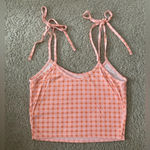 Pac Sun Gingham Picnic Tie Shoulder Crop Top Size Small Photo 1