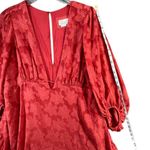 Anthropologie Plunge Mini Dress 16W Pink Jacquard Floral Flirty Boho Feminine Photo 9