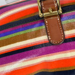 Fossil Y2K  Multicolor Striped Coated Canvas Crossbody Bag Photo 5