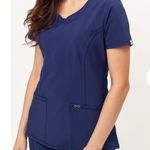 Cherokee  Infinity Women's Sz XL Scrub Top Navy Blue Nursing Medical Work NWT #35 Photo 2