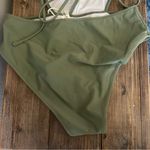 Cupshe  Sage Green The Man Halter One Piece Size Medium NWT Photo 4
